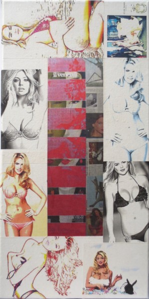 Collages titled "Kate-Upton 39" by Ghezzi, Original Artwork, Paper