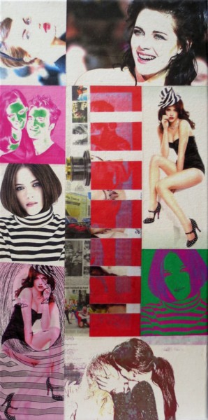 Collages titled "Kristen-Stewart 41" by Ghezzi, Original Artwork, Paper