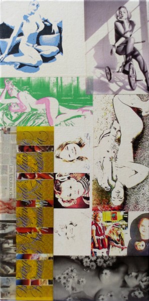 Collages titled "Drew-Barrymore 44" by Ghezzi, Original Artwork, Paper