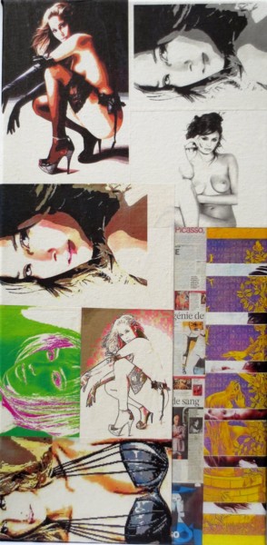 Collages titled "Isabela-Soncini 47" by Ghezzi, Original Artwork, Paper