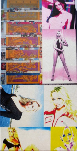 Collages titled "Adriana-Karembeu 58" by Ghezzi, Original Artwork, Paper