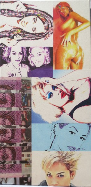 Collages titled "Rita-Ora 60" by Ghezzi, Original Artwork, Paper