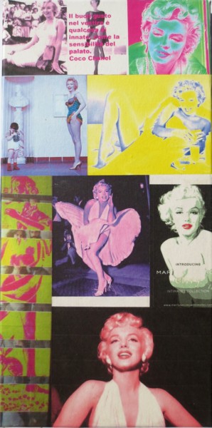 Collages titled "Marilyn - Monroe 71" by Ghezzi, Original Artwork, Paper