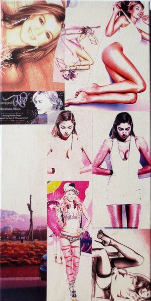 Collages titled "Jessica-Hart 75" by Ghezzi, Original Artwork, Paper