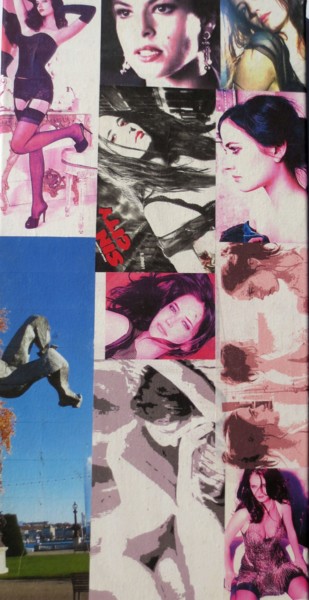 Collages titled "Eva-Green 80" by Ghezzi, Original Artwork, Paper