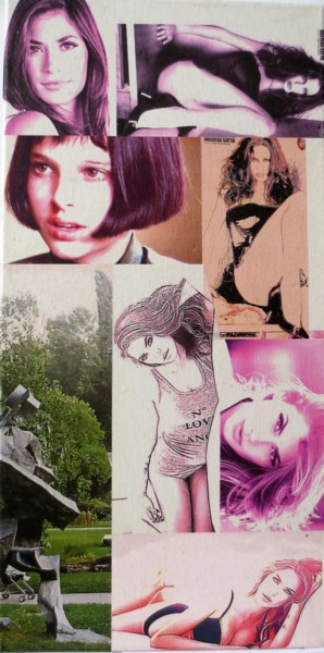 Collages intitulée "Melissa-Satta 89" par Ghezzi, Œuvre d'art originale, Papier