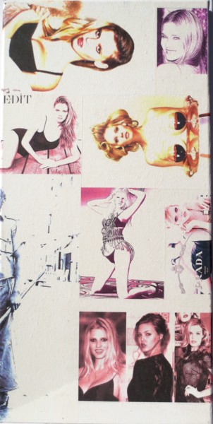 Collages titled "Lara-Stone 96" by Ghezzi, Original Artwork, Paper