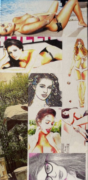 Collages intitulée "Holly-Peers 98" par Ghezzi, Œuvre d'art originale, Papier