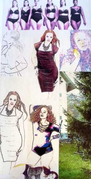 Collages intitulée "Sabina-Karlsson 106" par Ghezzi, Œuvre d'art originale, Papier