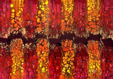 Painting titled "Batik" by Ghislaine Chapuis, Original Artwork, Acrylic Mounted on Wood Stretcher frame