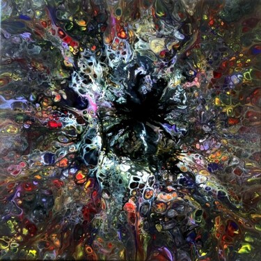 Картина под названием "Trou noir" - Ghislaine Chapuis, Подлинное произведение искусства, Акрил Установлен на Деревянная рама…