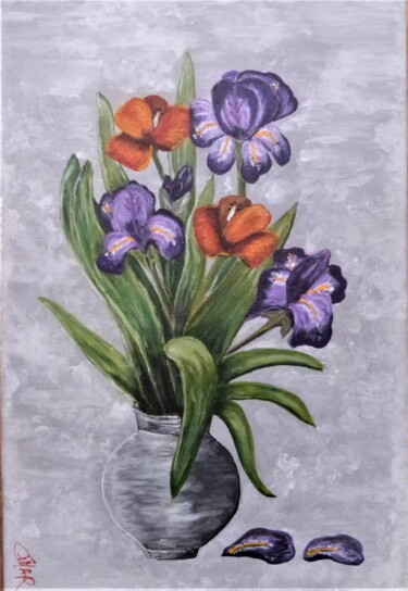 Painting titled "Iris" by Ghislaine Chedebois (Gimar), Original Artwork, Acrylic