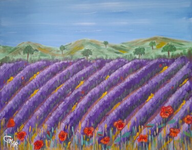 Painting titled "Provence" by Ghislaine Chedebois (Gimar), Original Artwork, Acrylic