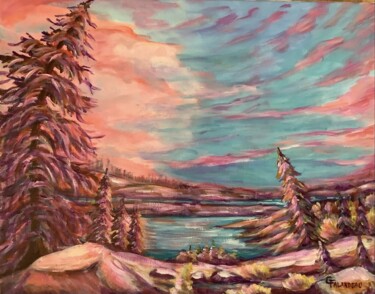 Peinture intitulée "Méditation" par Ghislaine Falardeau, Œuvre d'art originale, Acrylique Monté sur Châssis en bois