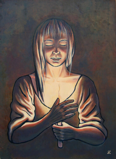 Pintura titulada "Lumière pour mon pè…" por Ghislaine Letourneur, Obra de arte original, Oleo
