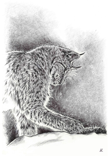 Drawing titled "Dernier effort, tu…" by Ghislaine Letourneur, Original Artwork, Ink