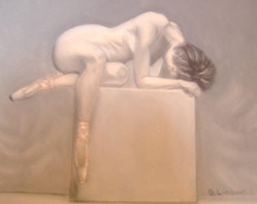 Malerei mit dem Titel "ballerine posée sur…" von Ghislaine Limbour, Original-Kunstwerk, Pastell
