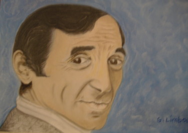 Peinture intitulée "Charles Aznavour ho…" par Ghislaine Limbour, Œuvre d'art originale, Pastel
