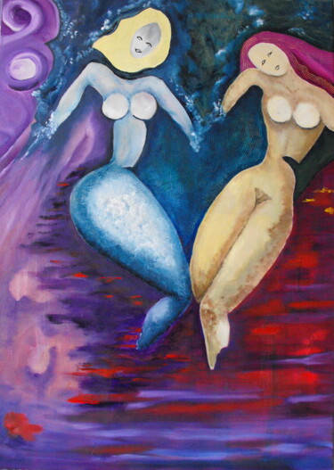 Painting titled "Exquises au frêne" by Ghislaine Magne (Guilbé), Original Artwork, Oil