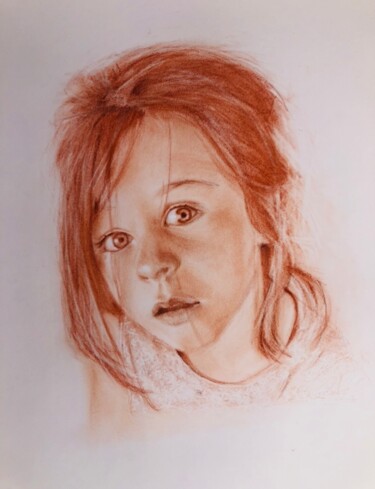 Drawing titled ""Joséphine"" by Ghislaine Moitry-Dieval, Original Artwork, Pastel