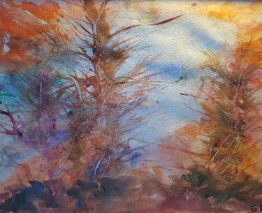 Painting titled "Automne" by Ghislaine Rimmen-Mohl, Original Artwork, Watercolor