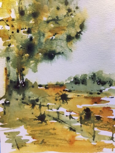 Painting titled "Campagne" by Ghislaine Rimmen-Mohl, Original Artwork, Ink