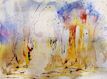 Painting titled "explosion printaniè…" by Ghislaine Rimmen-Mohl, Original Artwork, Watercolor