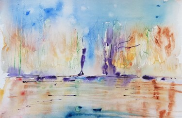 Pintura intitulada "Féérie" por Ghislaine Rimmen-Mohl, Obras de arte originais, Aquarela