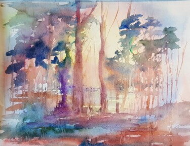 Painting titled "Rêverie" by Ghislaine Rimmen-Mohl, Original Artwork, Watercolor