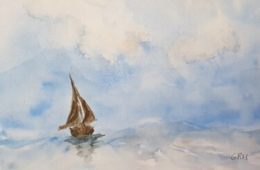 Painting titled "marine3" by Ghislaine Rimmen-Mohl, Original Artwork, Watercolor