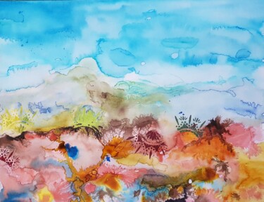 Painting titled "Rêve tropical" by Ghislaine Rimmen-Mohl, Original Artwork, Ink