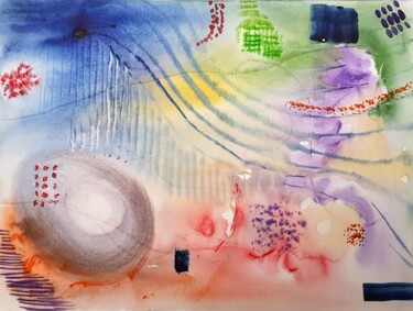 Peinture intitulée "color mouvement" par Ghislaine Rimmen-Mohl, Œuvre d'art originale, Aquarelle