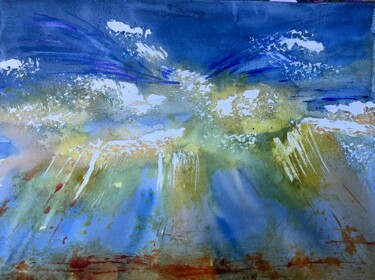 Peinture intitulée "Entre ciel et terre" par Ghislaine Rimmen-Mohl, Œuvre d'art originale, Aquarelle