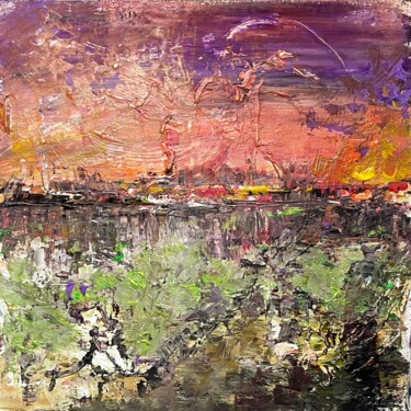 Malerei mit dem Titel "Heat" von Ghislaine Rimmen-Mohl, Original-Kunstwerk, Acryl Auf Andere starre Platte montiert