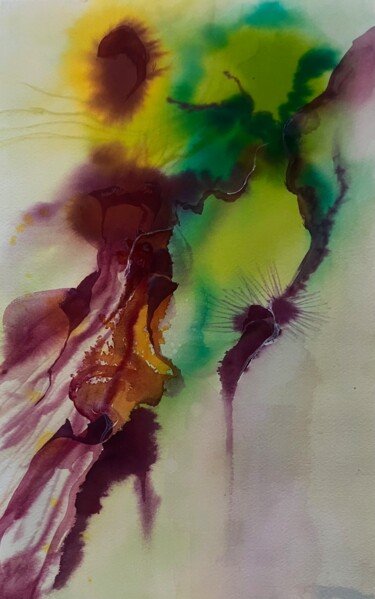 Pintura titulada "Encre abstraite 1" por Ghislaine Rimmen-Mohl, Obra de arte original, Tinta