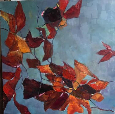 Malerei mit dem Titel "Feuilles d’automne" von Ghislaine Rimmen-Mohl, Original-Kunstwerk, Öl