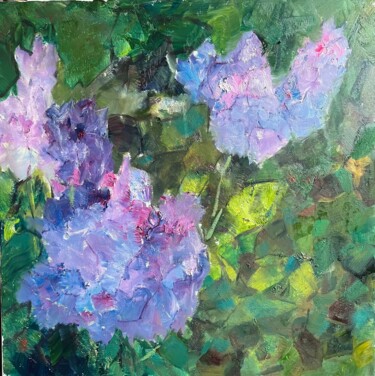 Painting titled "Lilac" by Ghislaine Rimmen-Mohl, Original Artwork, Oil