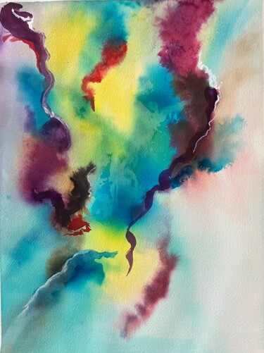 Painting titled "Encre abstraite 202…" by Ghislaine Rimmen-Mohl, Original Artwork, Watercolor