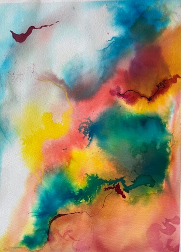 Painting titled "Abstraction 2-2025" by Ghislaine Rimmen-Mohl, Original Artwork, Watercolor