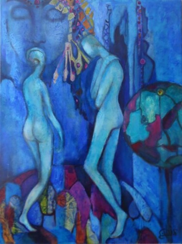 Painting titled "La création du monde" by Ghislaine Segal, Original Artwork