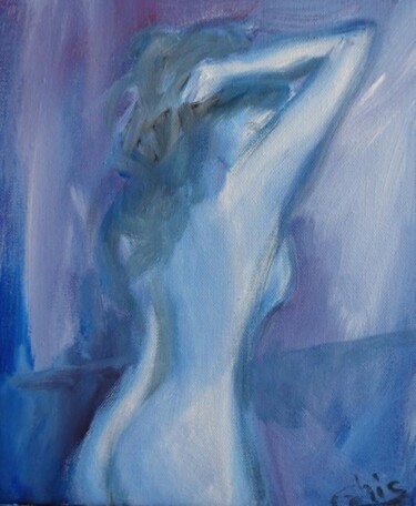 Peinture intitulée "Petit matin bleu -…" par Ghislaine Segal, Œuvre d'art originale