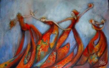 Peinture intitulée "l'Aube des femmes" par Ghislaine Segal, Œuvre d'art originale, Huile