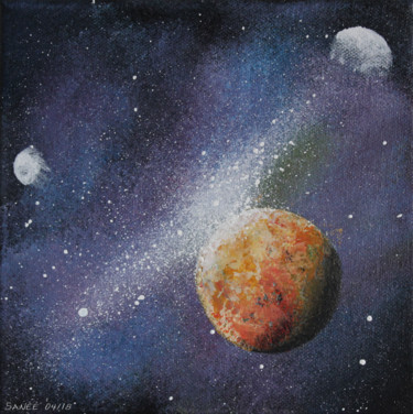 Painting titled "Cosmos 2018 - Les m…" by Ghislaine Gabet, Original Artwork, Acrylic
