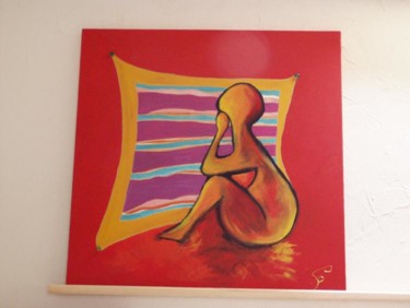 Painting titled "assise" by Ghislaineh, Original Artwork, Oil