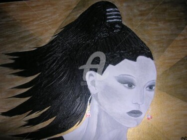 Peinture intitulée "Natacha" par Ghislaine Phelut-Sanchez, Œuvre d'art originale, Huile