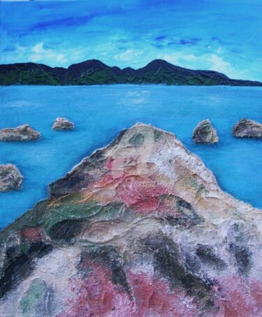 Peinture intitulée "côte du brésil" par Ghislaine Phelut-Sanchez, Œuvre d'art originale, Huile