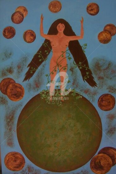 Pintura titulada "Gaïa" por Ghislaine Phelut-Sanchez, Obra de arte original