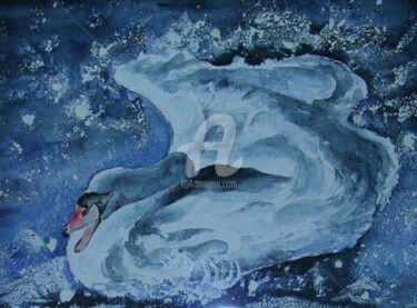 Peinture intitulée "la danse du cygne" par Ghislaine Phelut-Sanchez, Œuvre d'art originale