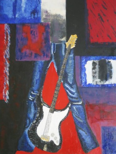 Painting titled "guitar.jpg" by Ghislaine Sabiti, Original Artwork