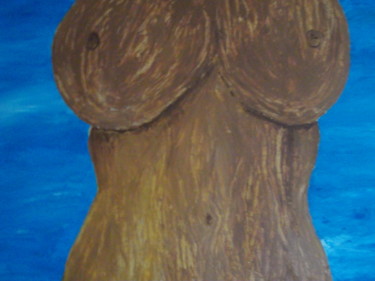 Peinture intitulée "Eve au nombril" par Ghost, Œuvre d'art originale, Huile
